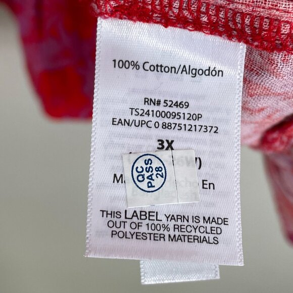 Terra & Sky Womens Plus 3X Floral Tiered Tunic Top Short Sleeve Swing Shirt - Picture 4 of 10